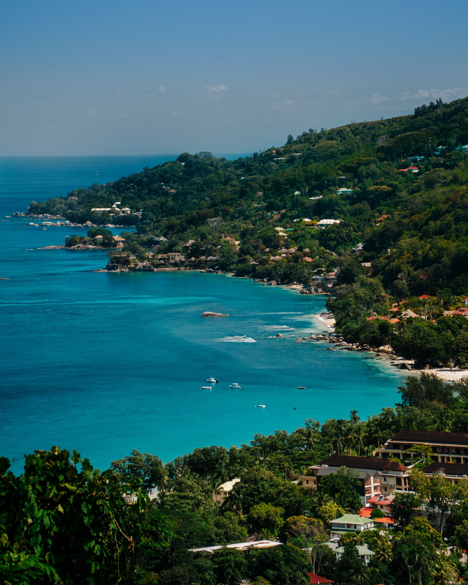 Green Mahe island coastline