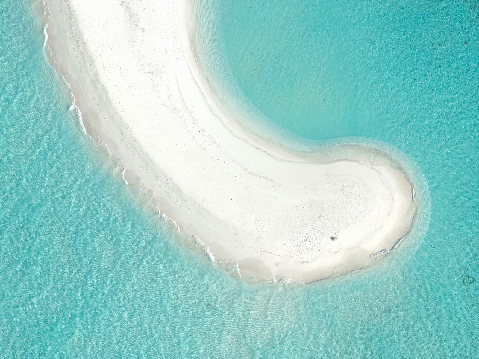 Maldives white sandbank aerial