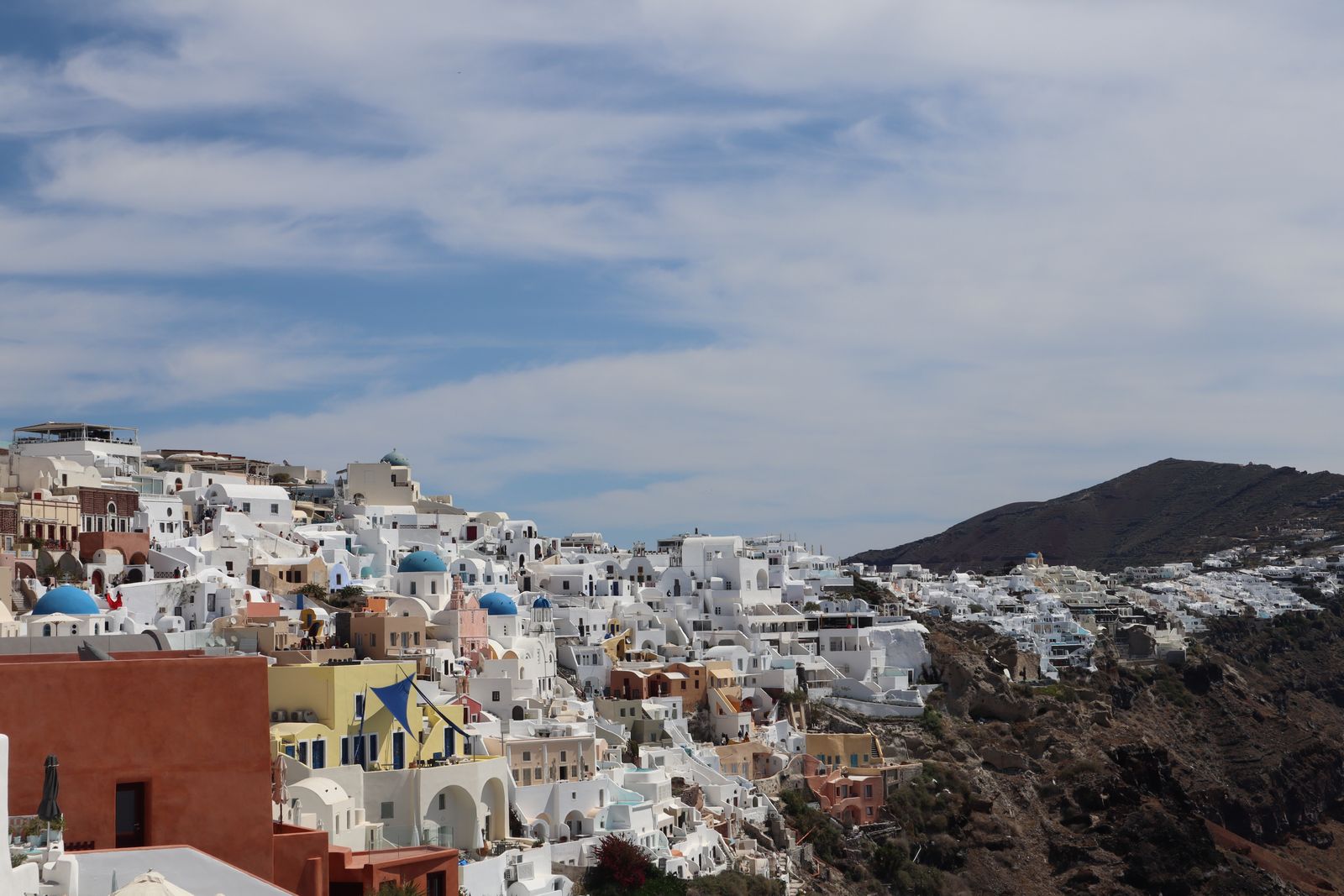 Oia white village on hillside