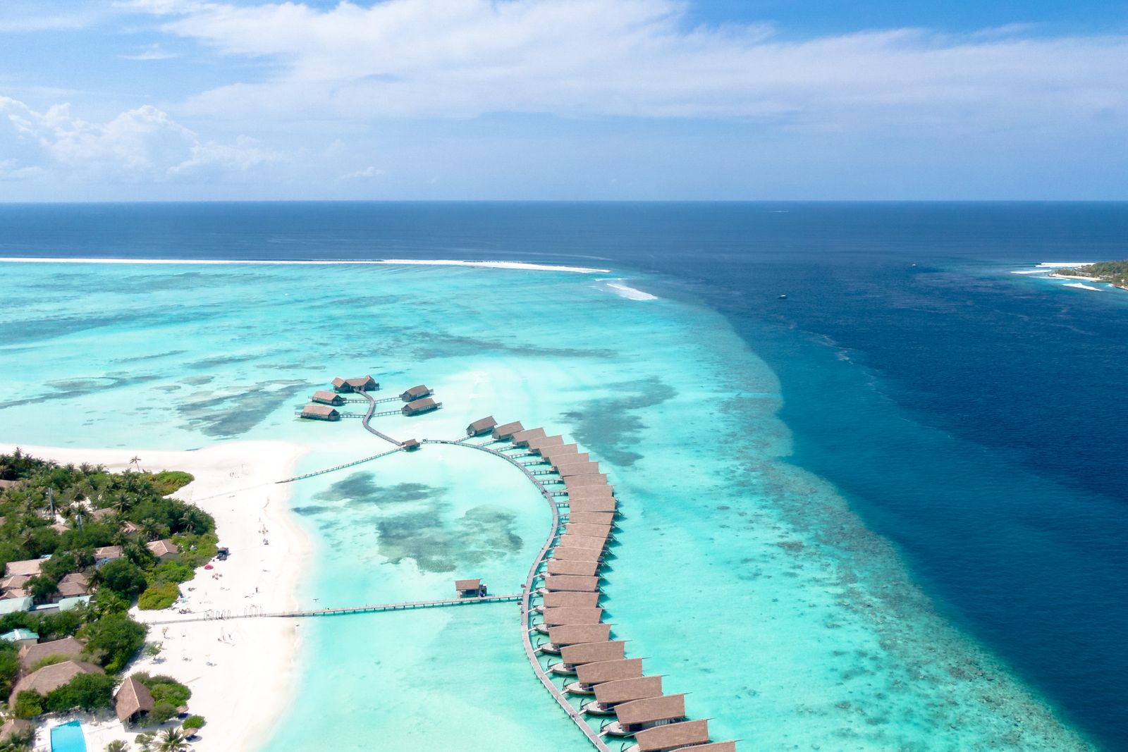 Maldives lagoon aerial